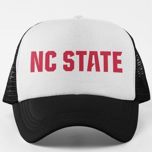 NEW North Carolina NC State Wolfpack Wordmark Foam Trucker Snapback Hat 2T BLACK